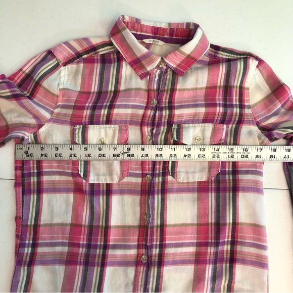 Aeropostale Girls Pink/Purple Plaid Shirt Size M - Picture 3 of 7